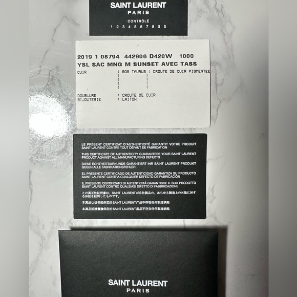 YSL Sunset Medium Chain Bag in Smooth Leather - Black and Gold - Picture 11 of 11